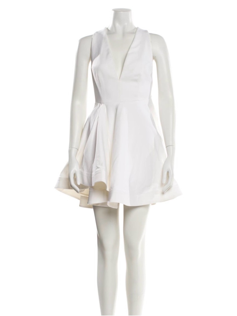 Cushnie White Plunging V-Neck Mini Dress